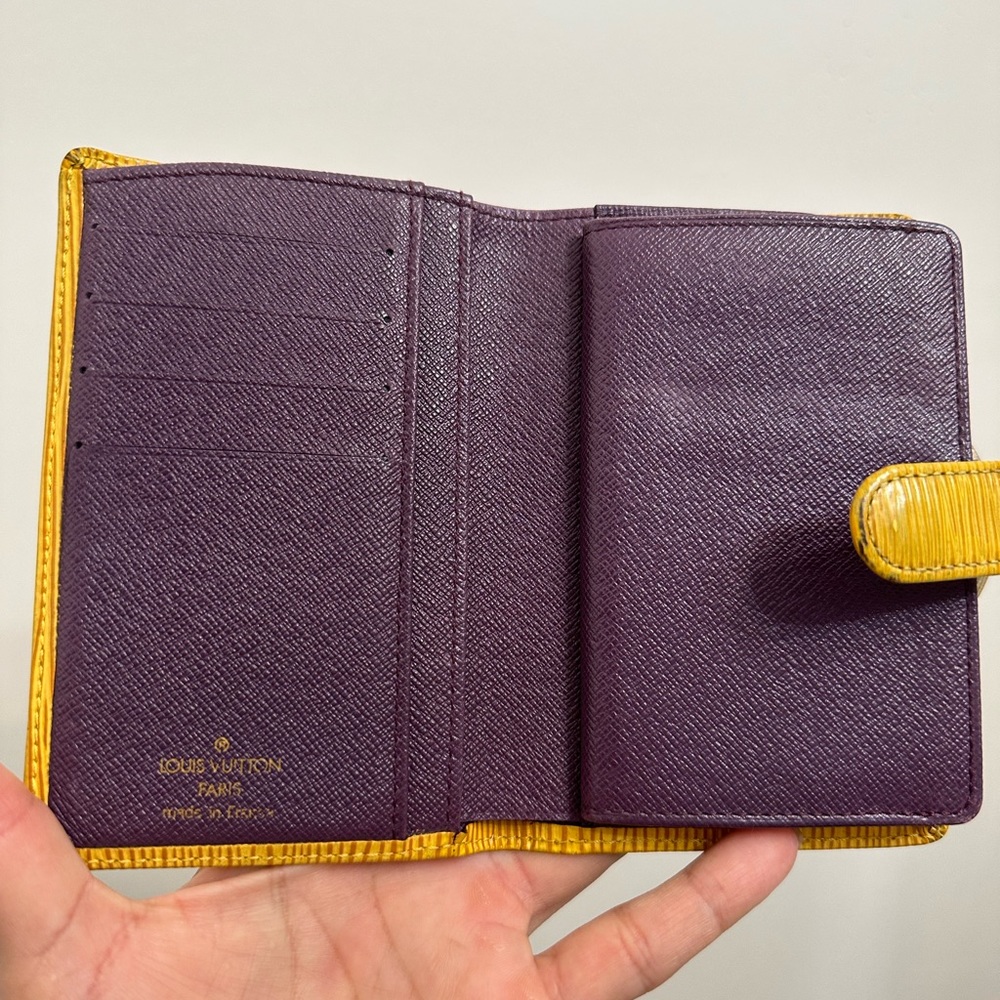 Louis Vuitton yellow epi leather wallet